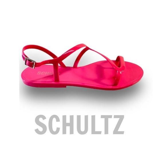 SCHUTZ Hot Pink Jelly Sandals with Silver Tone hardware NEW WITH TAGS SZ 7 - Picture 13 of 14